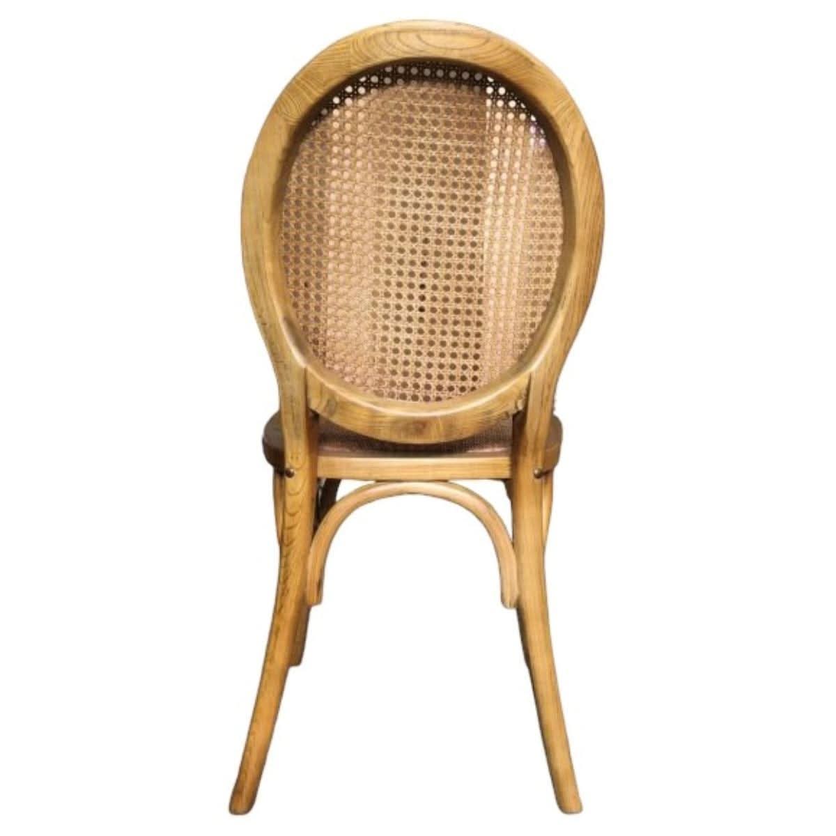 ISLANDER RECYCLED ELM TIMBER DINING CHAIR OPEN RATTAN WEAVE NATURAL 44X55X95(H) CM - MyChocolateWood