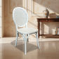 ISLANDER RECYCLED ELM TIMBER DINING CHAIR OPEN RATTAN WEAVE WHITE 44X55X95(H) CM - MyChocolateWood