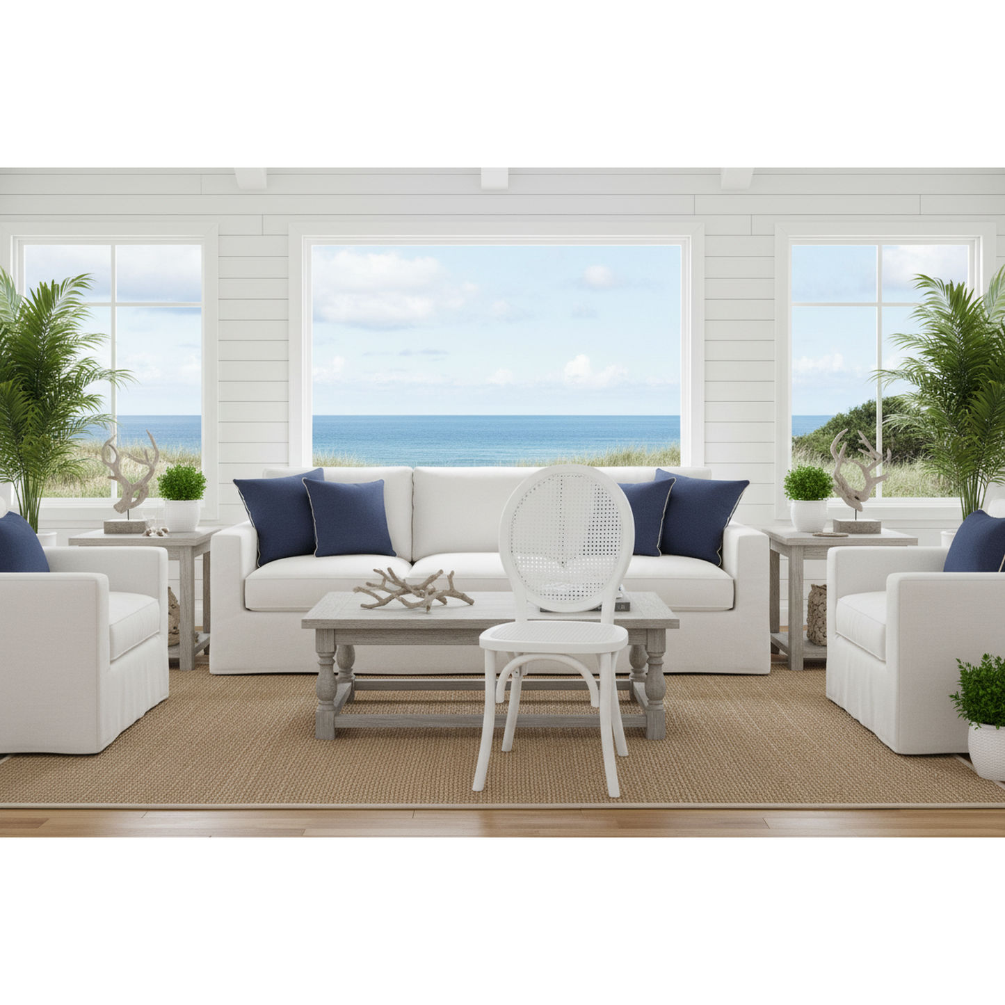 Islander Recycled Elm Dining Chair in White - Chocolate Wood