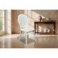 Islander Recycled Elm Dining Chair with Open Rattan Weave in White - Chocolate Wood