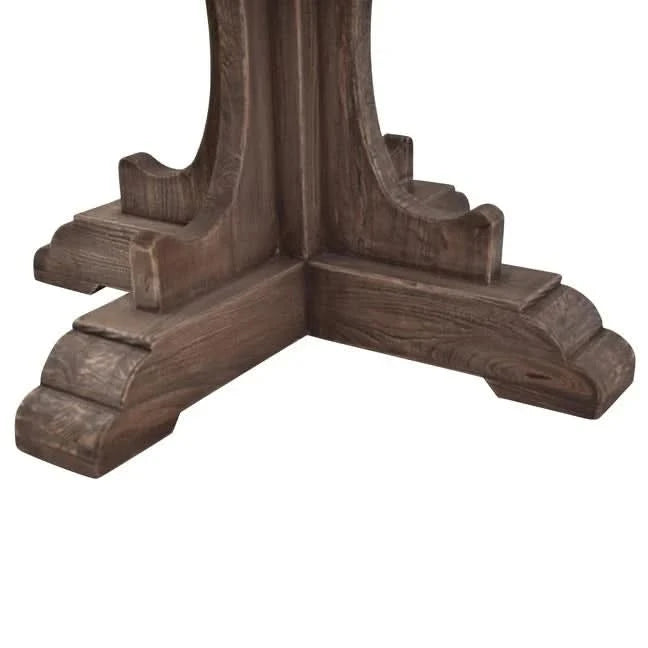 IVERSON OLD ELMWOOD ROUND PEDESTAL DINING TABLE NATURAL ELM COLOUR 140CM - MyChocolateWood