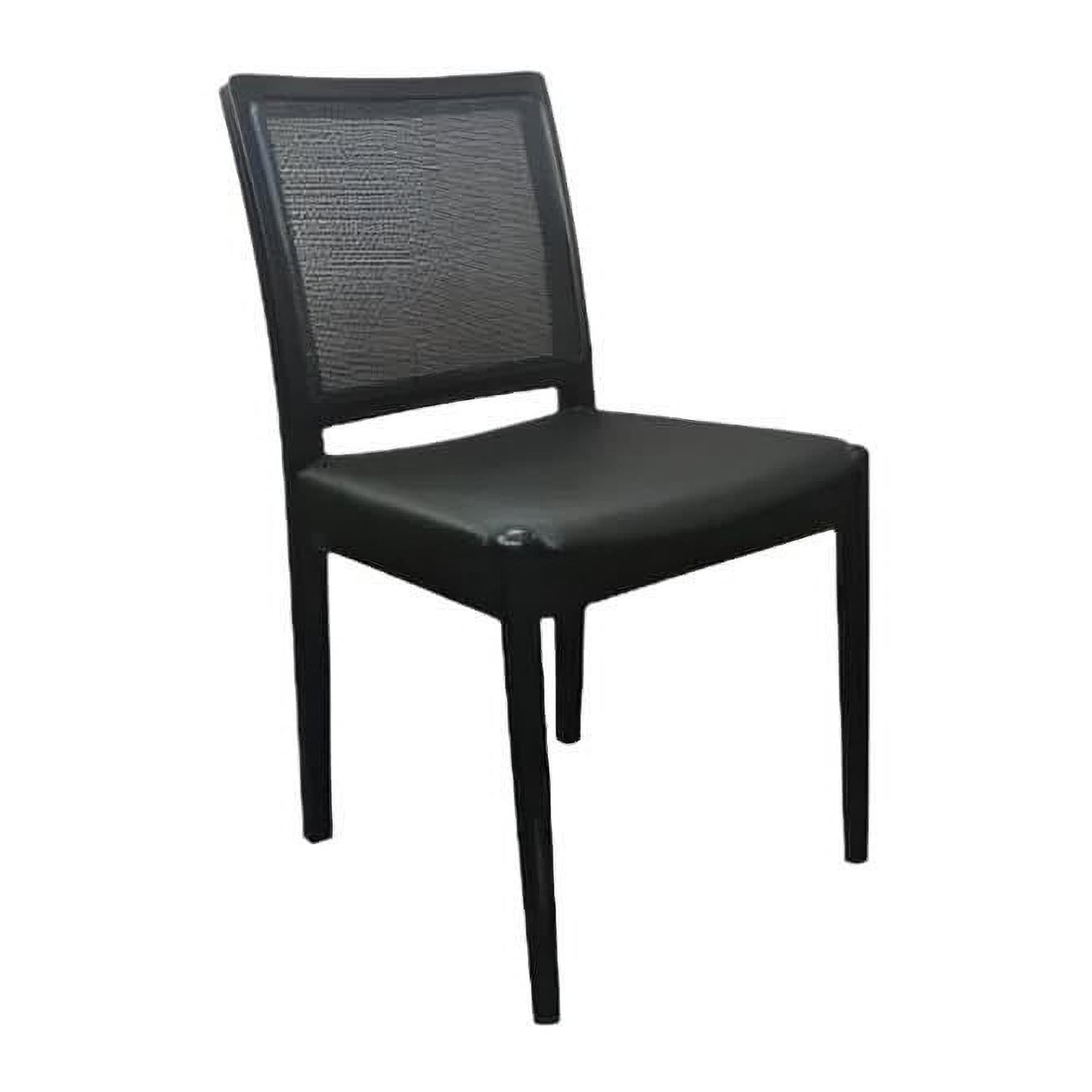 JAMAICA CONTEMPORARY DINING CHAIR RADIO RATTAN WEAVE IN BLACK - MyChocolateWood