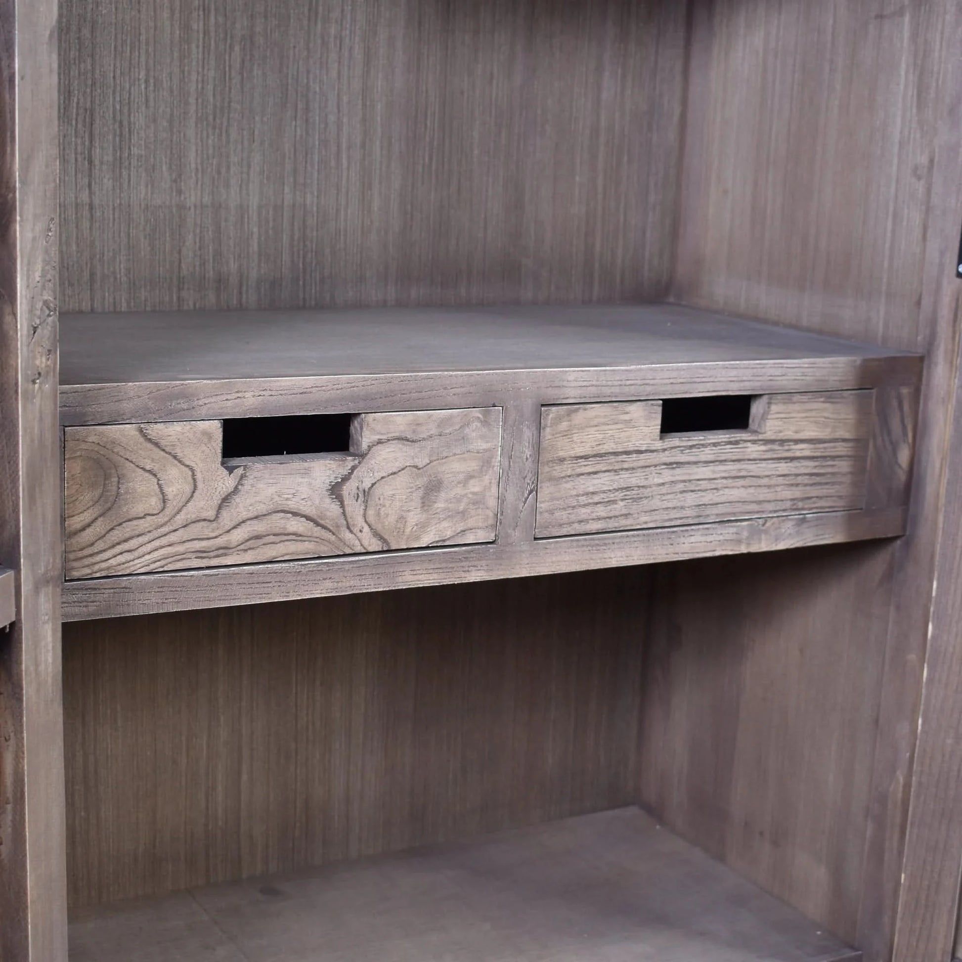 JARVIS SLATTED OLD ELM CABINET/LARGE CUPBOARD NATURAL - MyChocolateWood