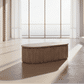 Natural wooden JARVIS slatted coffee table by MyChocolateWood with old elm finish, showcasing a modern rustic design.