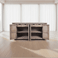 MyChocolateWood JARVIS slatted sideboard in natural old elm wood with a modern buffet design, featuring clean lines and wooden slats.
