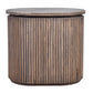 Jarvis slatted old elm side table lamp table by MyChocolateWood with natural wood finish, ideal as a bedside or accent table.