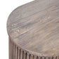 Jarvis slatted old elm side table with natural finish, featuring a lamp table and bedside table design by MyChocolateWood.