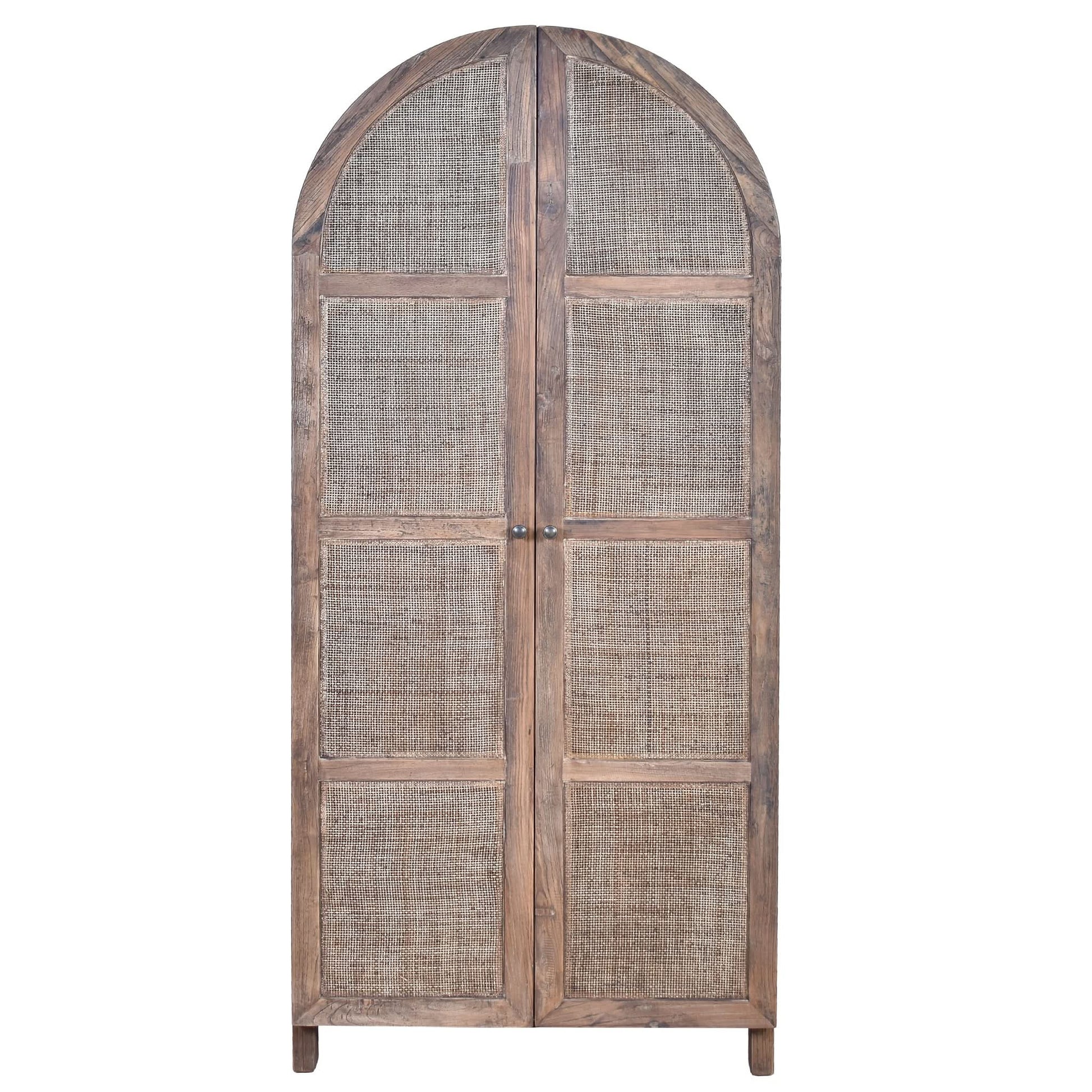 JASPA ARCHED OLD ELM CABINET STORAGE CABINET CUPBOARD - MyChocolateWood