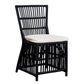 Java Hamptons Style Rattan Dining Chair in Black - Chocolate Wood