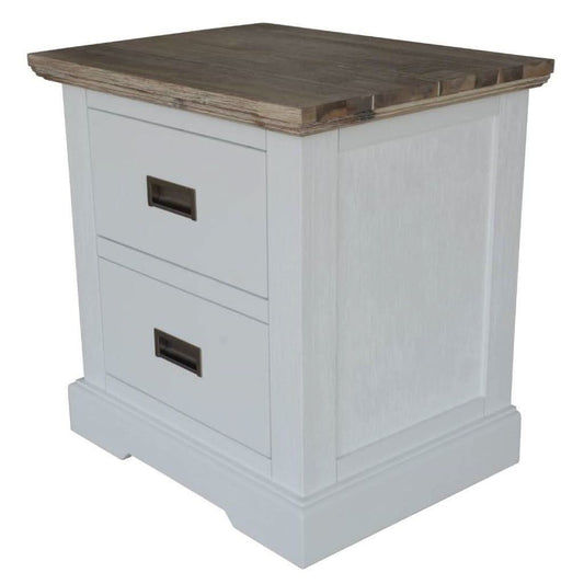 CASSIE ACACIA WOOD 2-DRAWER BEDSIDE TABLE - MyChocolateWood