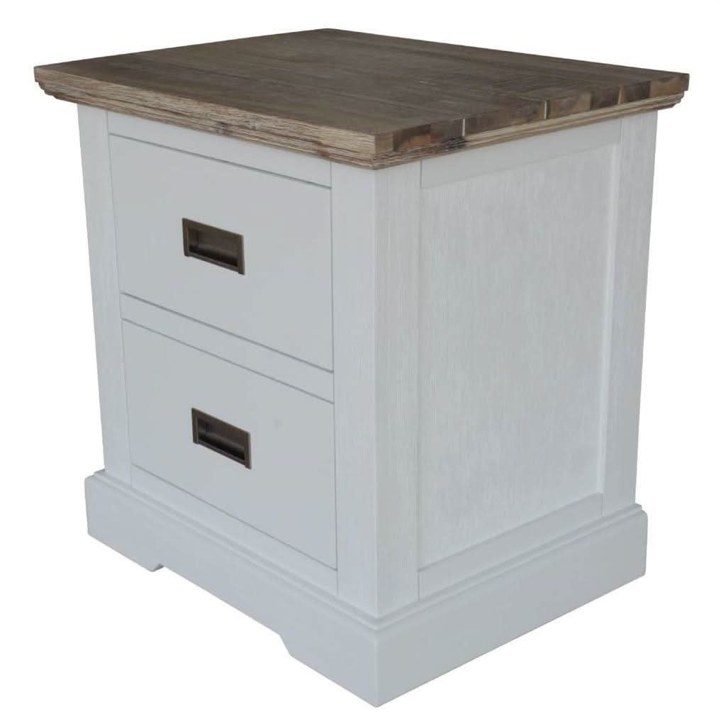 CASSIE ACACIA WOOD 2-DRAWER BEDSIDE TABLE - MyChocolateWood