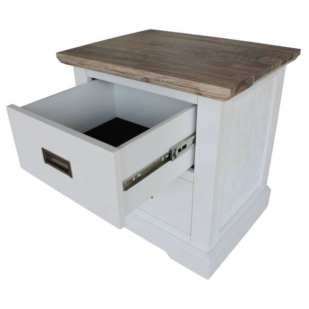 CASSIE ACACIA WOOD 2-DRAWER BEDSIDE TABLE - MyChocolateWood