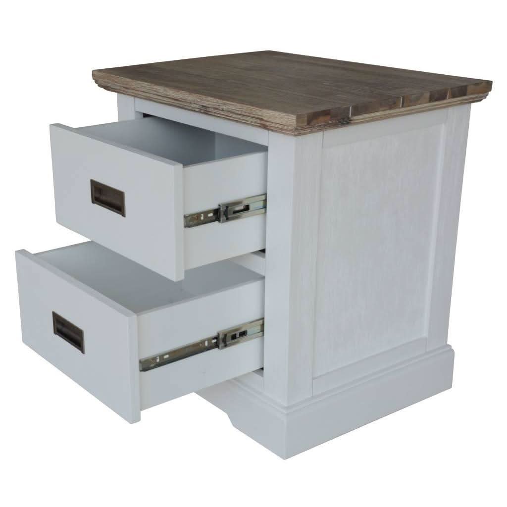 CASSIE ACACIA WOOD 2-DRAWER BEDSIDE TABLE - MyChocolateWood
