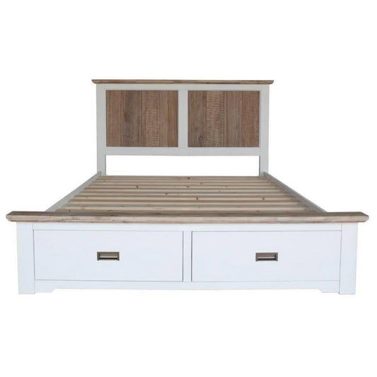 CASSIE ACACIA WOOD KING SIZE BED + TALLBOY + 2 X BEDSIDE TABLES PACKAGE DEAL - MyChocolateWood