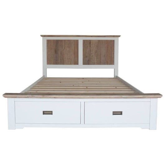 CASSIE ACACIA WOOD QUEEN BED + TALLBOY + 2 X BEDSIDE TABLES PACKAGE DEAL - MyChocolateWood