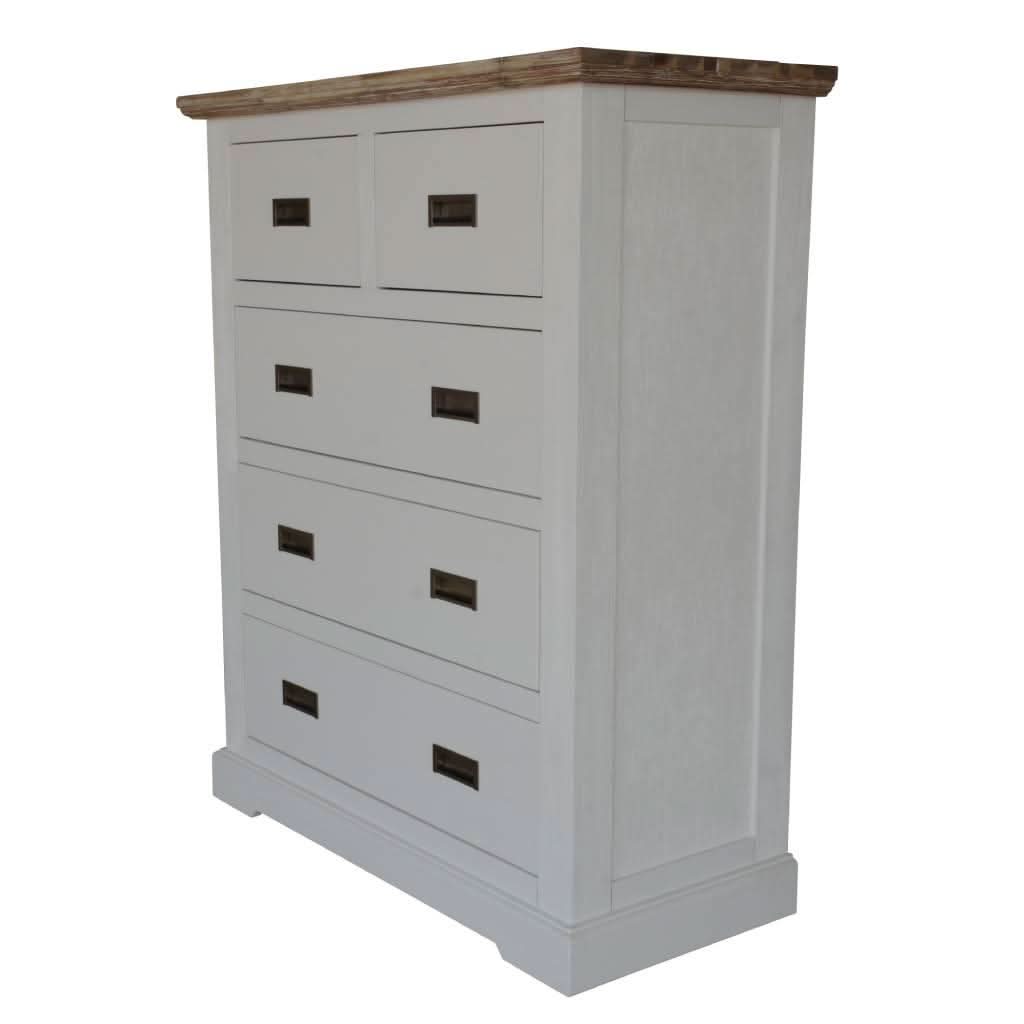 CASSIE SOLID ACACIA WOOD TALLBOY/5 DRAWER CHEST - MyChocolateWood