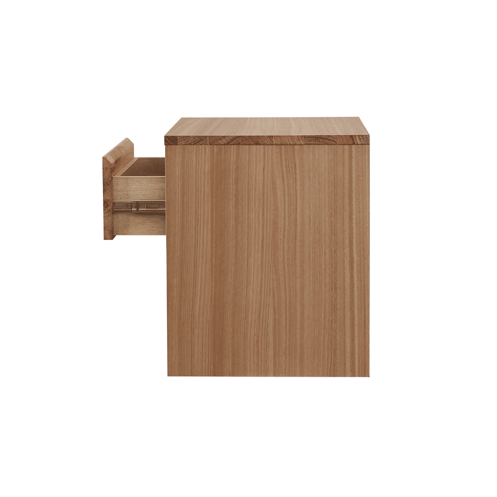JAXX SOLID MESSMATE & BLUE GUM VENEER 1-DRAWER/1-NICHE BEDSIDE TABLE NATURAL - MyChocolateWood