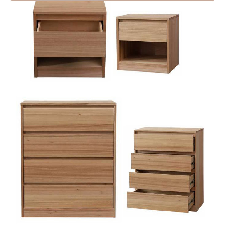 JAXX SOLID MESSMATE & BLUE GUM VENEER 4-DRAWER TALLBOY 4-DRAWER CHEST OF DRAWERS NATURAL - MyChocolateWood