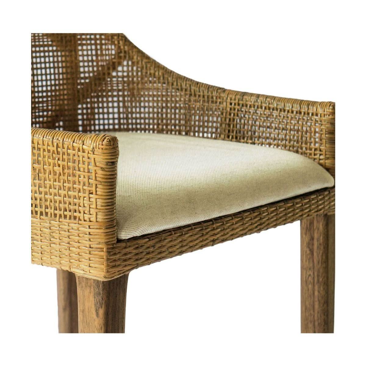 Jenalli Hamptons Rattan Counter Stool in Mango Teak - Chocolate Wood