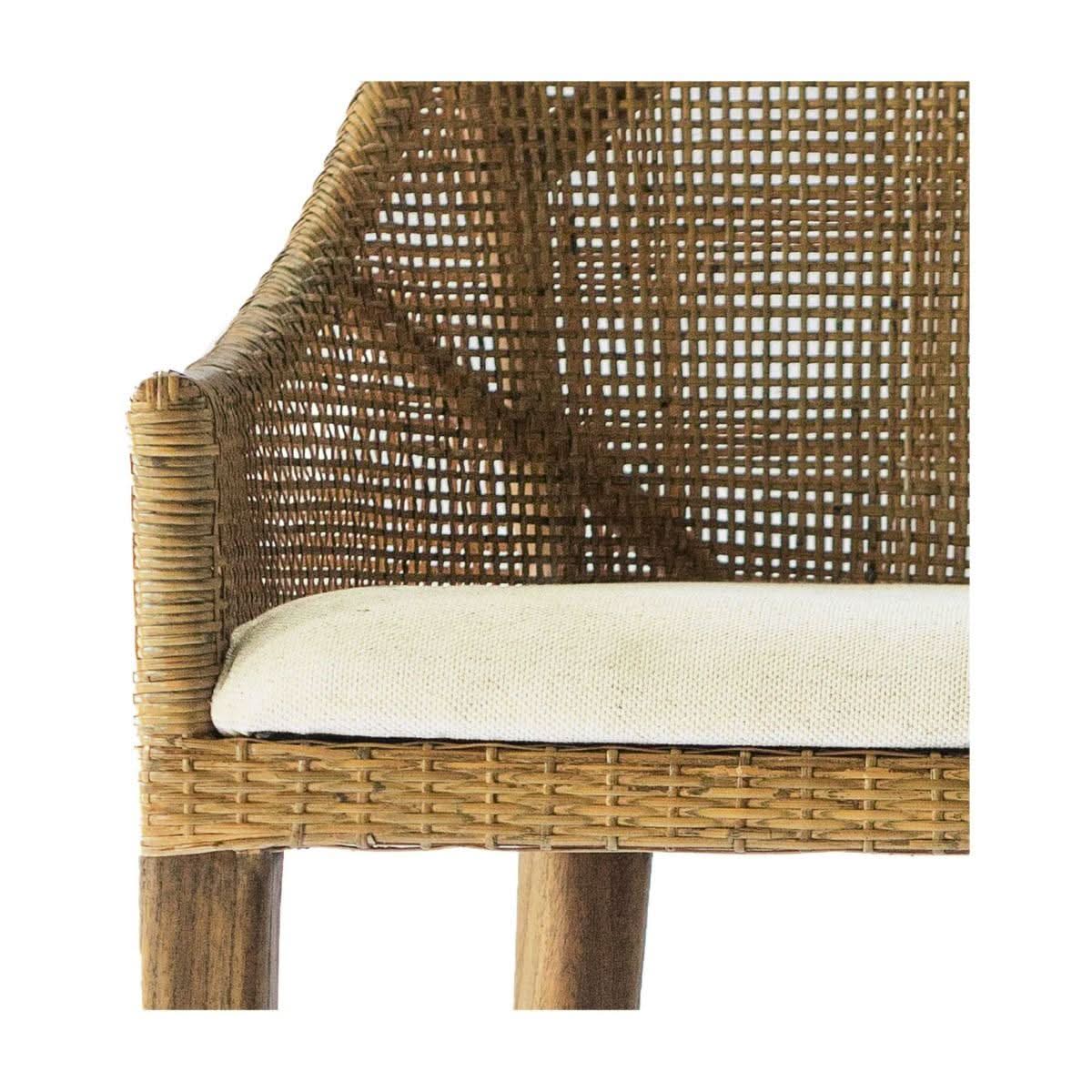 Jenalli Hamptons Rattan Counter Stool in Mango Teak - Chocolate Wood