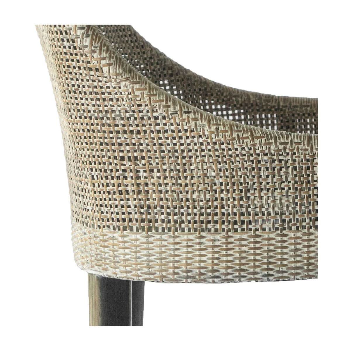 Jenalli Hamptons Rattan Counter Stool in Smoked Greywash - Chocolate Wood