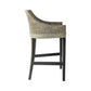 Jenalli Hamptons Rattan Counter Stool in Smoked Greywash - Chocolate Wood