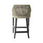 Jenalli Hamptons Rattan Counter Stool in Smoked Greywash - Chocolate Wood