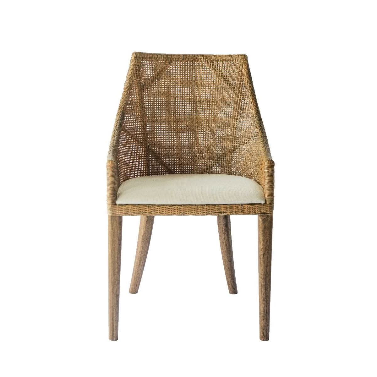 JENALLI HAMPTONS RATTAN DINING CHAIR/ LOUNGE CHAIR IN MANGO TEAK - MyChocolateWood