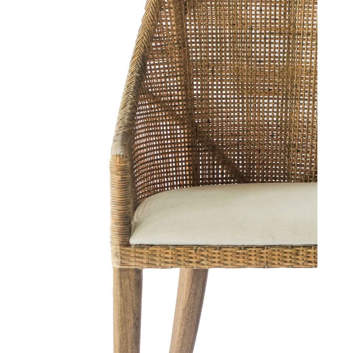 JENALLI HAMPTONS RATTAN DINING CHAIR/ LOUNGE CHAIR IN MANGO TEAK - MyChocolateWood
