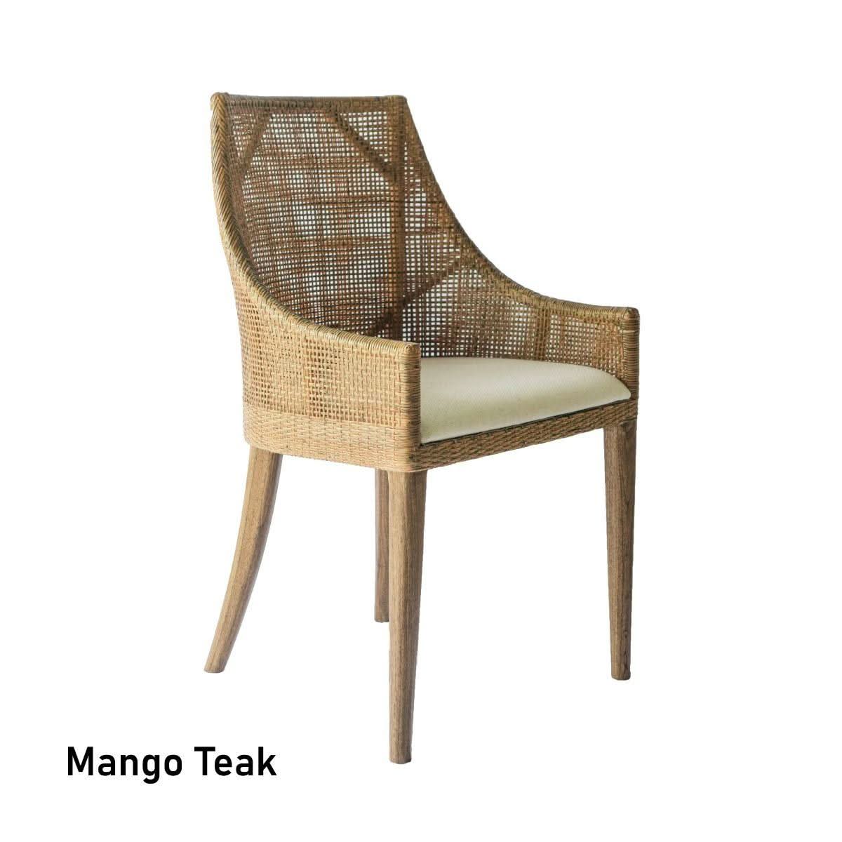 JENALLI HAMPTONS RATTAN DINING CHAIR/ LOUNGE CHAIR IN MANGO TEAK - MyChocolateWood