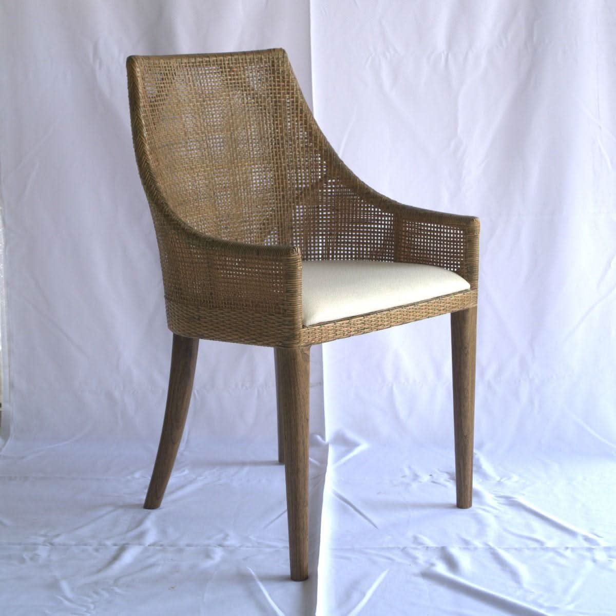 JENALLI HAMPTONS RATTAN DINING CHAIR/ LOUNGE CHAIR IN MANGO TEAK - MyChocolateWood