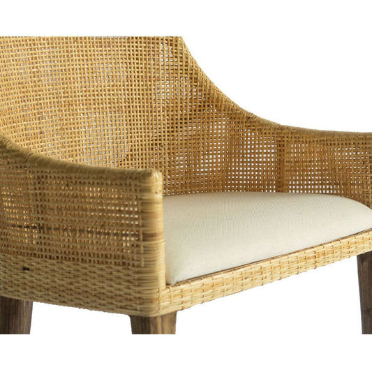 JENALLI HAMPTONS RATTAN DINING CHAIR/ LOUNGE CHAIR IN NATURAL