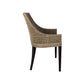 Jenalli Hamptons Rattan Dining Chair in Smoked Greywash - Chocolate Wood