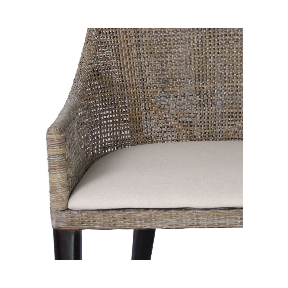 JENALLI HAMPTONS RATTAN DINING CHAIR/ LOUNGE CHAIR IN SMOKED GREYWASH - MyChocolateWood