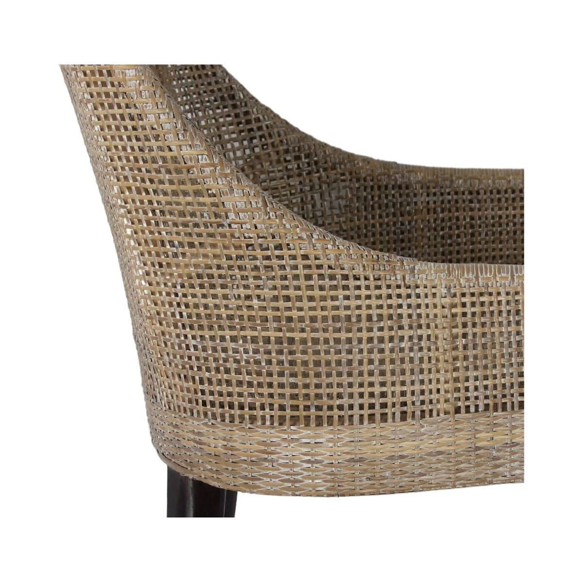 JENALLI HAMPTONS RATTAN DINING CHAIR/ LOUNGE CHAIR IN SMOKED GREYWASH - MyChocolateWood