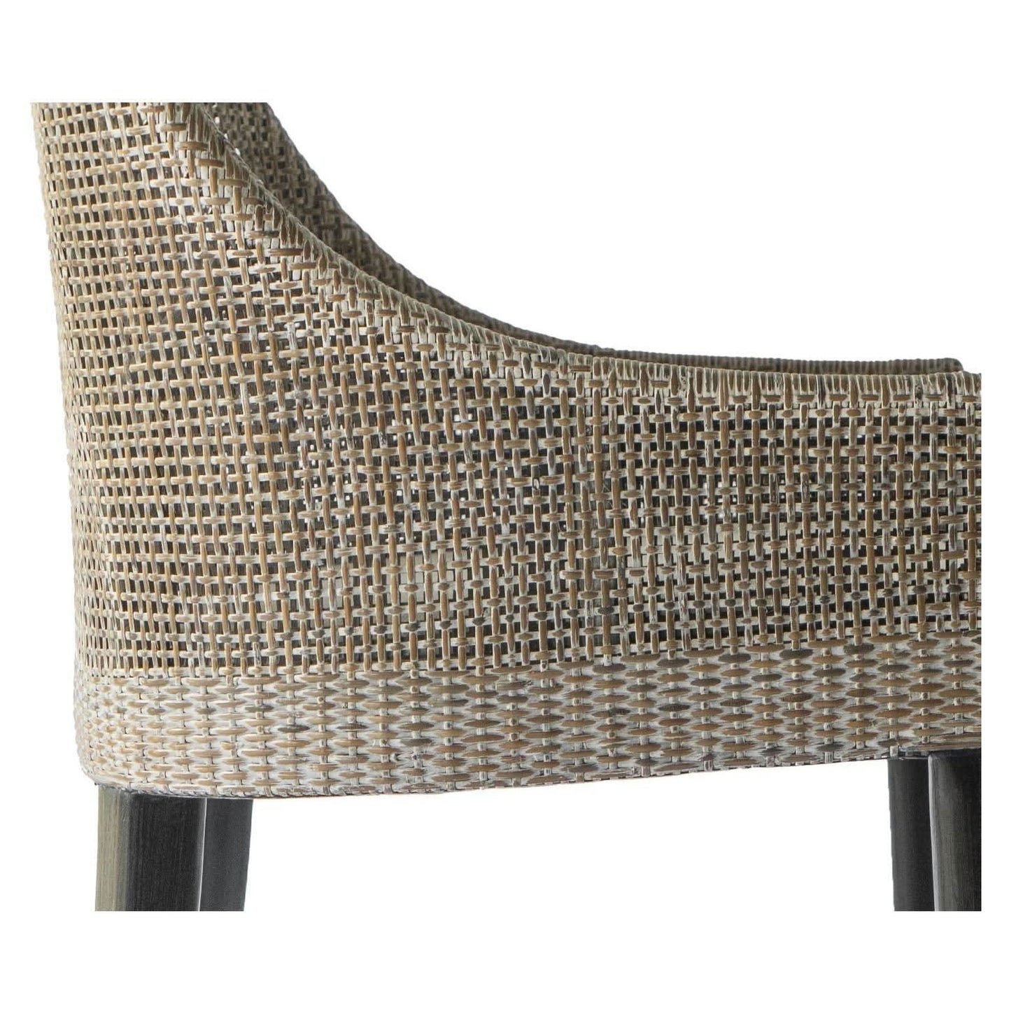 Jenalli Hamptons Rattan Dining Chair in Smoked Greywash - Chocolate Wood