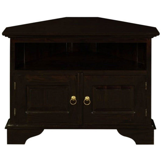 JEREMIAH CORNER SOLID MAHOGANY TV UNIT 2 DOORS/SHELF - CHOCOLATE - MyChocolateWood