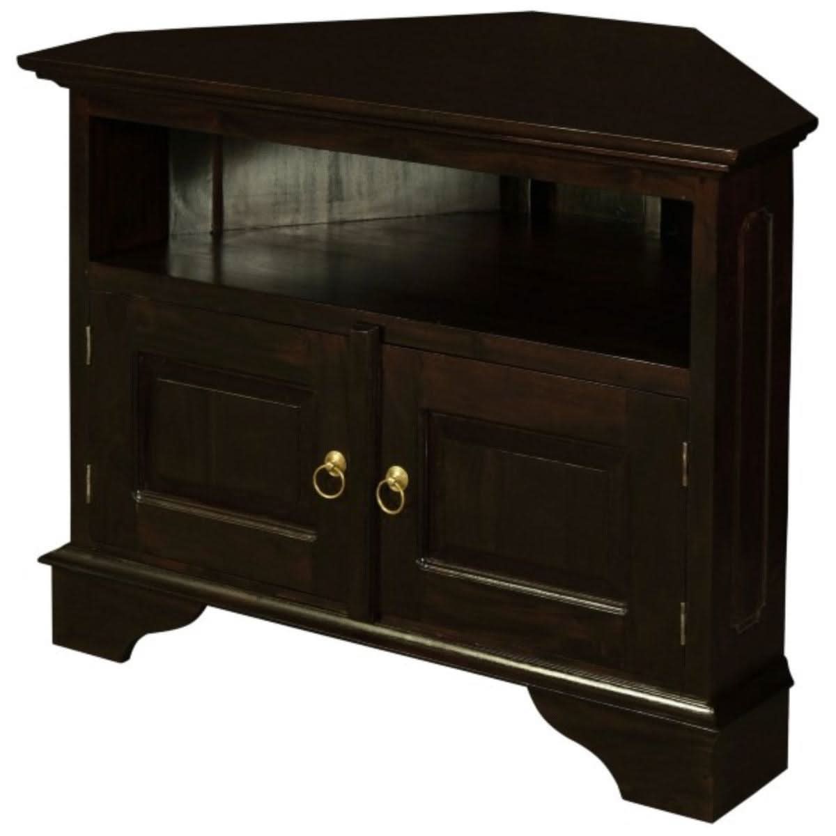 Jeremiah Corner Solid Mahogany TV Unit in Chocolate - Chocolate Wood
