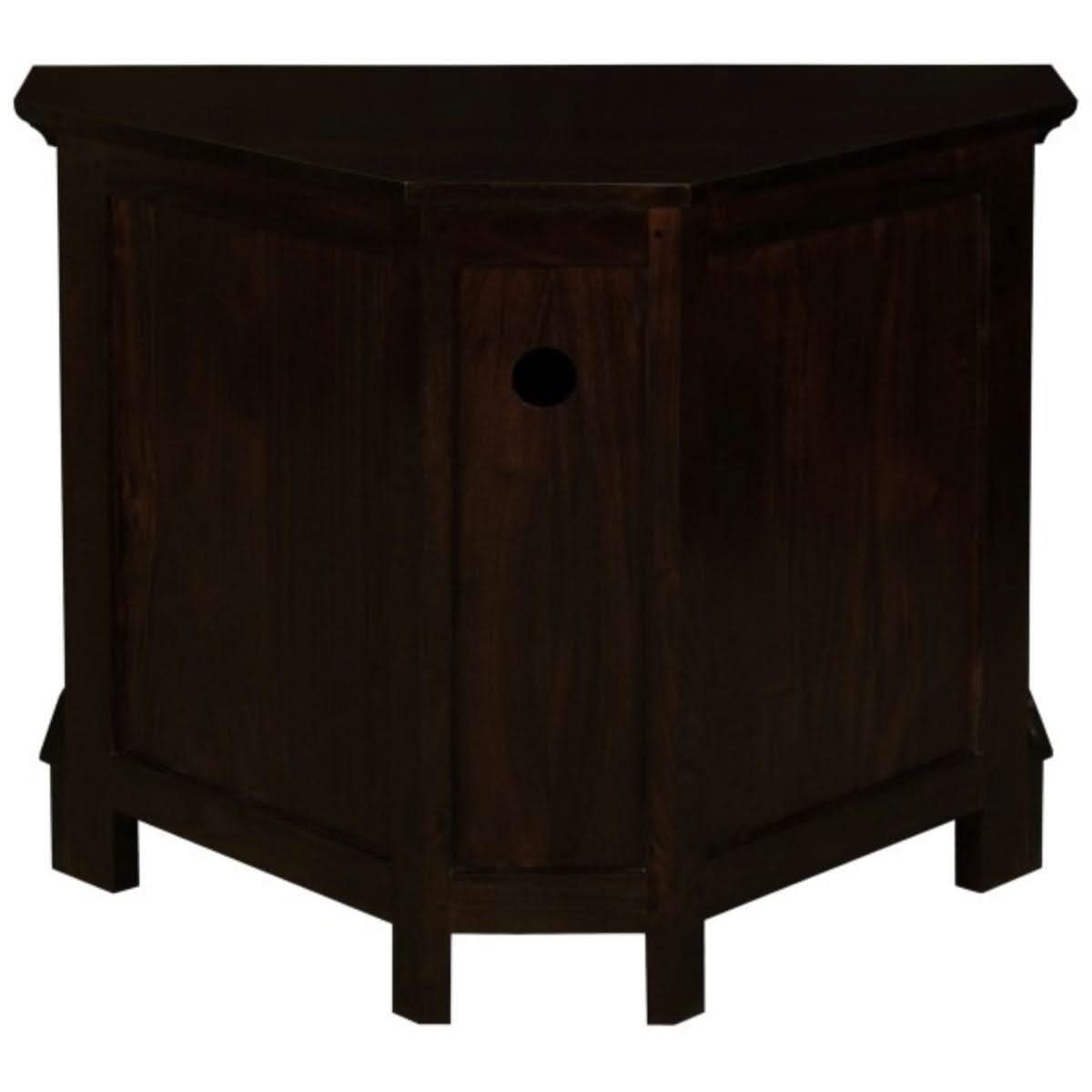 Jeremiah Corner Solid Mahogany TV Unit in Chocolate - Chocolate Wood
