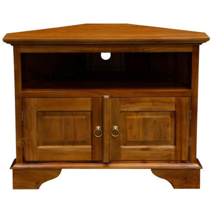 Jeremiah Corner Solid Mahogany TV Unit in Light Pecan - Chocolate Wood