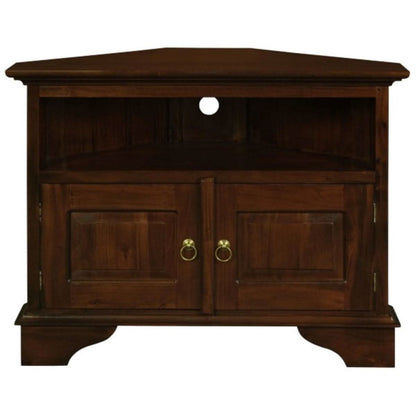 JEREMIAH CORNER SOLID MAHOGANY TV UNIT 2 DOORS/SHELF - MAHOGANY - MyChocolateWood
