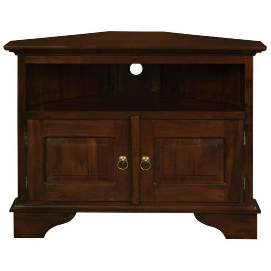 JEREMIAH CORNER SOLID MAHOGANY TV UNIT 2 DOORS/SHELF - MAHOGANY - MyChocolateWood