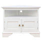 Jeremiah Corner Solid Mahogany TV Unit in White - Chocolate Wood