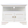 Jeremiah Corner Solid Mahogany TV Unit in White - Chocolate Wood
