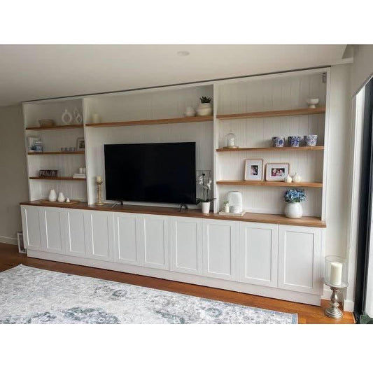 JONQUILLE FRENCH PROVINCIAL HAMPTONS STYLE 2 TONE WALL UNIT TV ENTERTAINMENT CENTRE BOOKCASE/BOOKSHELF