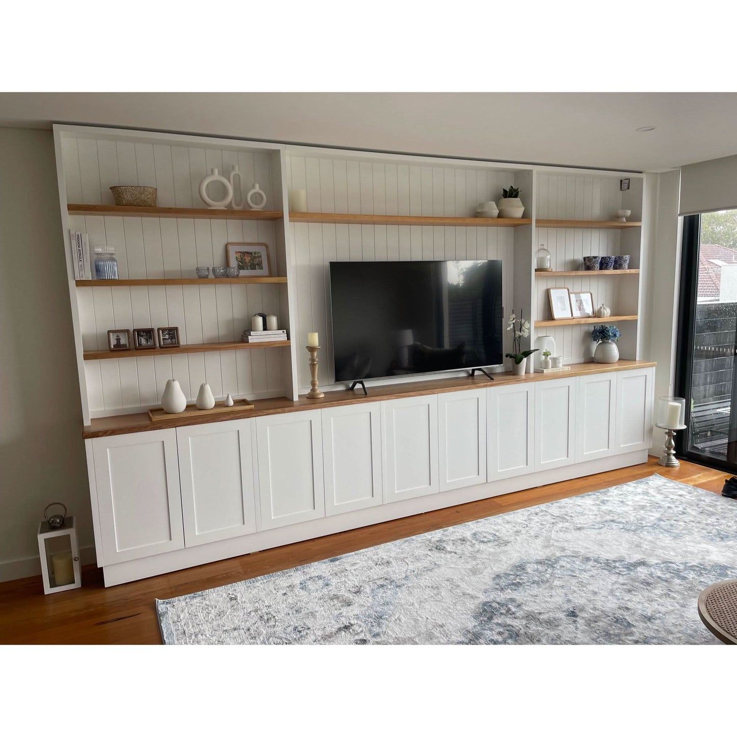 JONQUILLE FRENCH PROVINCIAL HAMPTONS STYLE 2 TONE WALL UNIT TV ENTERTAINMENT CENTRE BOOKCASE/BOOKSHELF - MyChocolateWood