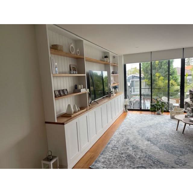 JONQUILLE FRENCH PROVINCIAL HAMPTONS STYLE 2 TONE WALL UNIT TV ENTERTAINMENT CENTRE BOOKCASE/BOOKSHELF - MyChocolateWood