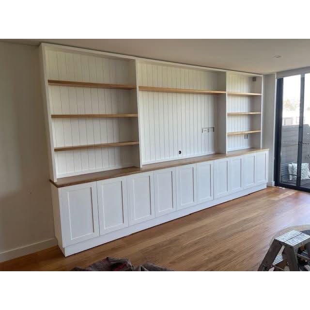 JONQUILLE FRENCH PROVINCIAL HAMPTONS STYLE 2 TONE WALL UNIT TV ENTERTAINMENT CENTRE BOOKCASE/BOOKSHELF - MyChocolateWood