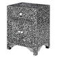 JORDAN SHELL INLAY 1 DRAWER & 2 DOOR BEDSIDE TABLE - MyChocolateWood