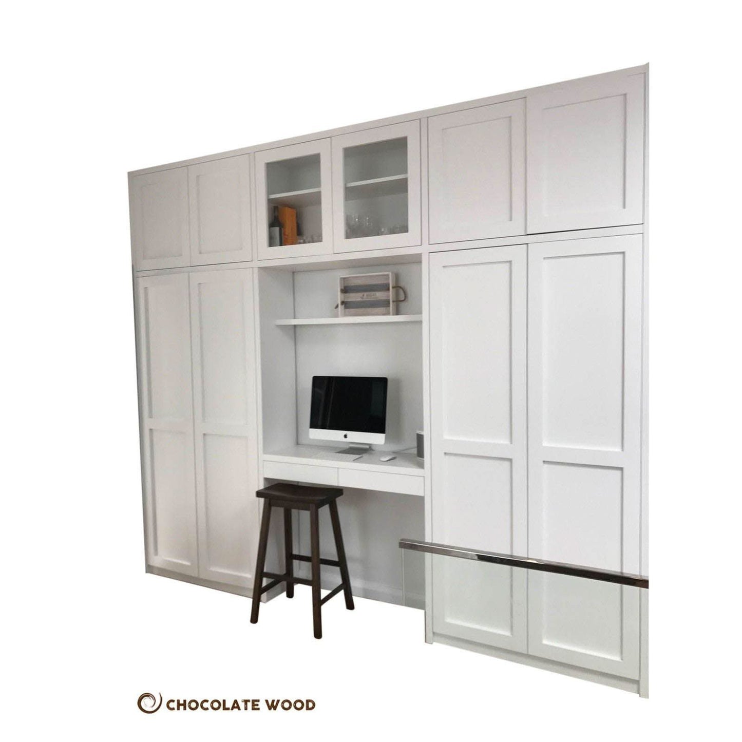 JUNO 3-piece study and office desk storage units in white MDF with clean, modern design from Chocolate Wood